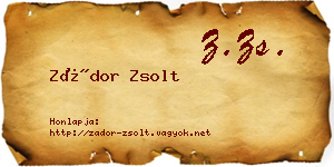 Zádor Zsolt névjegykártya